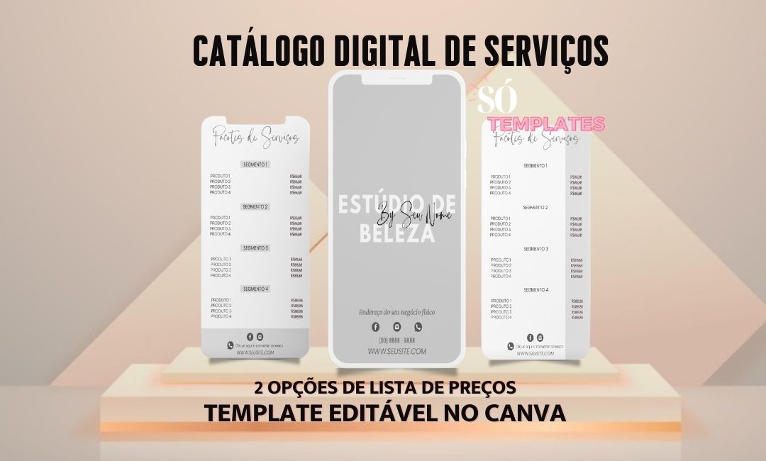 CATÁLOGO DIGITAL CINZA COM 3 TEMPLATES